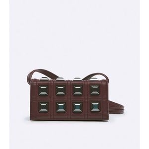 Zara elegant Burgundy studded mini bag